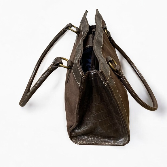 Sag Harbor Brown Suede And Leather Handbag/Shoulderbag - Picture 8 of 13